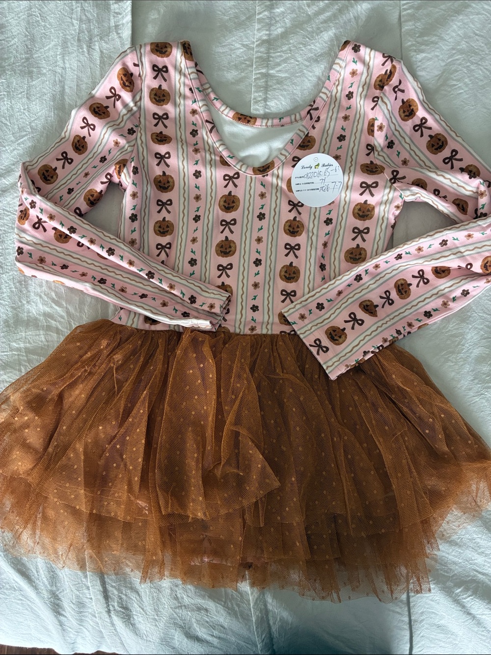 cheeky plum Pink Pumpkin Ballet Costume with Rust Tulle Skirt